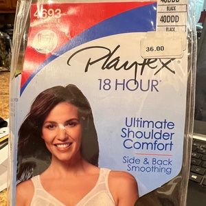 Playtex black 18 hour bra 40DDF NWT